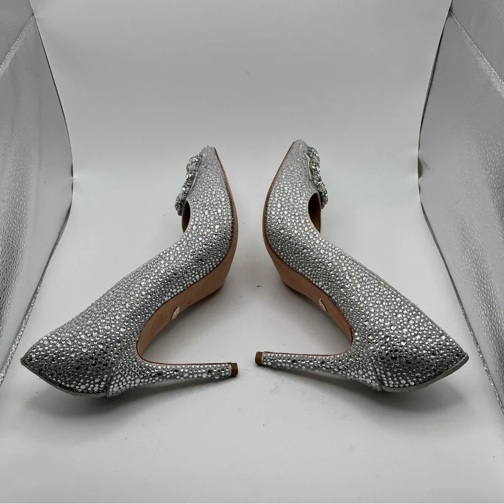 NWOB Badgley Mischka Women's Cher II Shop size 8 all blinged out pumps heels - Picture 7 of 11
